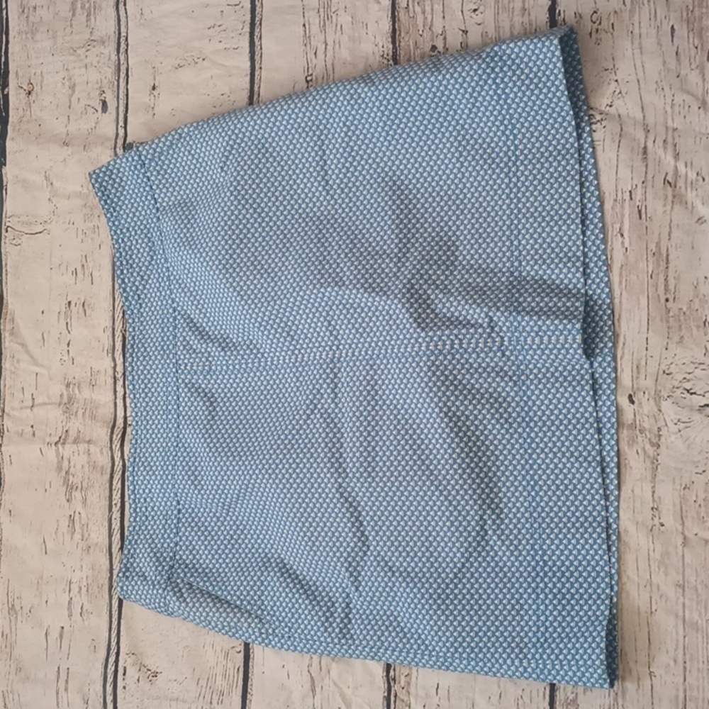 Talbots Blue White Triangle Print Cotton Blend Skirt 12